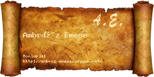 Ambróz Emese névjegykártya