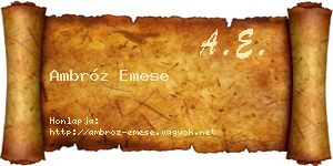 Ambróz Emese névjegykártya