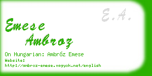 emese ambroz business card